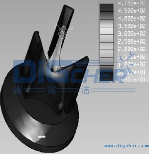 柱塞泵排液閥芯優化后的應力云圖